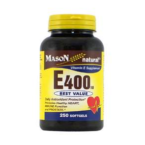 MASON natural 維生素E軟膠囊 400IU, 250顆, 1罐