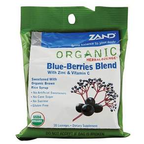 ZAND 鋅和維他命C無麩質錠, Blue-Berries Blend, 1袋, 18顆