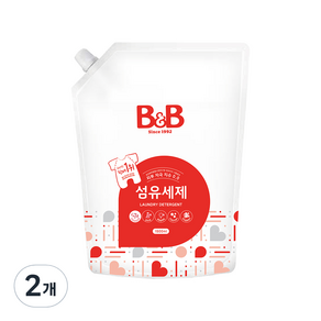 B&B 嬰幼兒衣物洗衣精補充包, 1.5L, 2個