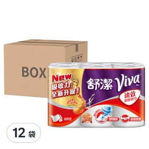 Kleenex 舒潔 Viva 速效廚房紙巾 大尺寸, 60張, 6捲, 12袋