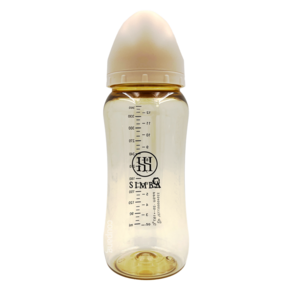 Simba 小獅王辛巴 蘊蜜鉑金PPSU寬口防脹氣奶瓶 全齡適用, 杏茶, 360ml, 十字M奶嘴, 3個月以上適用, 1個