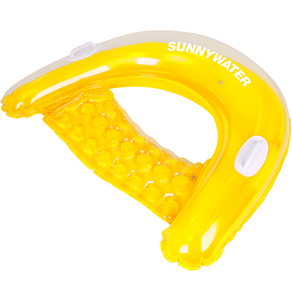 SUNNYWATER U型充氣游泳躺椅, 黃色, 1個