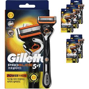 Gillette 吉列 手柄式電動刮鬍刀+刮鬍刀替換刀片, 6組, 1件