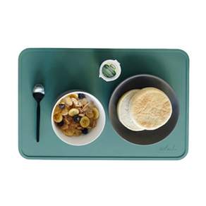 ade.l Dining系列 矽膠餐墊, 428*282*2mm 邊緣凸起3mm, 卡其綠色, 1個