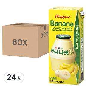 Binggrae Flavored Milk 香蕉牛奶保久乳, 200ml, 24入