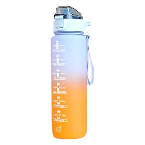 Pocoi 一日水上運動吸管水瓶, 藍色 + 橙色, 1L