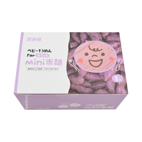 農純鄉 mini米麵 無鹽紫薯 8入, 320g, 1盒