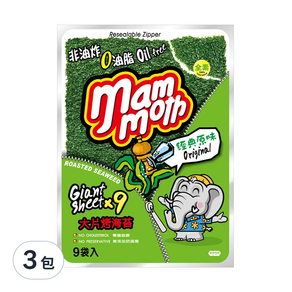 mam moth MM象 泰式烤海苔 經典原味, 42g, 3包