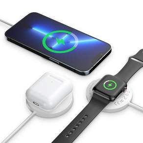 it AppleWatch/iPhone/AirPods 3合1Magsafe充電器, 白色, 1入