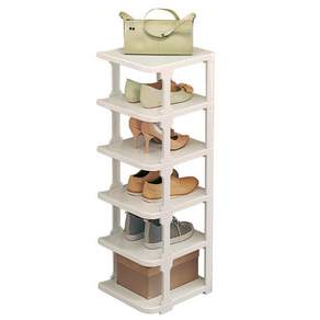 Marvell 家用高階纖巧空間鞋櫃 6 層, 白色, 1個