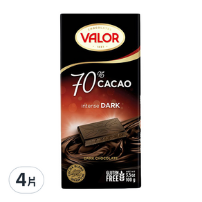 西班牙 VALOR 70%純黑巧克力片, 100g, 4片