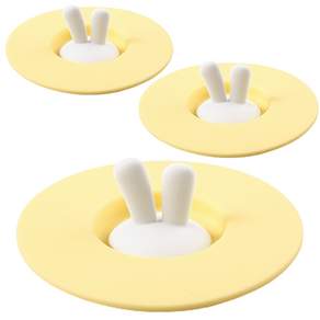 PARA:D 矽膠兔杯蓋 黃色, 3個, 1件