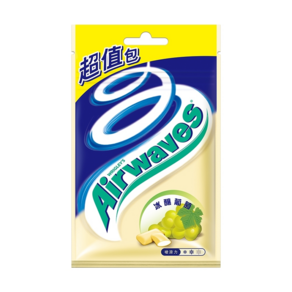 Airwaves 無糖口香糖 冰釀葡萄超涼, 62g, 10包