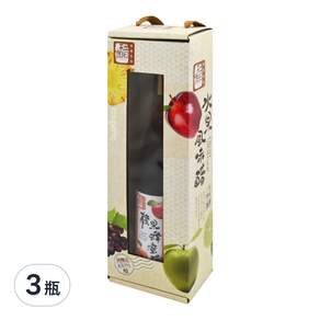 醋桶子 果醋禮盒 蘋果蜂蜜醋, 600ml, 3瓶