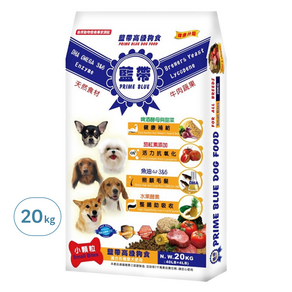 PRIME BLUE 藍帶 成犬 高級狗食 小顆粒, 牛肉, 20kg, 1袋