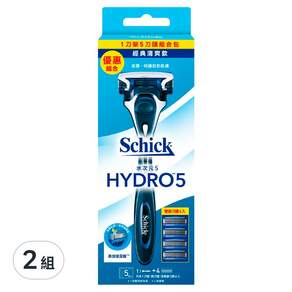 Schick 舒適牌 水次元5 刮鬍刀 60'S 刀架*1+刀片*5, 2組