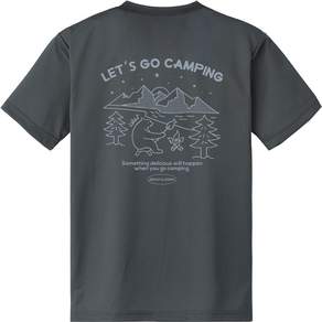 planet re:maker 中性款北極熊露營圖案涼感短袖T恤, 深灰色