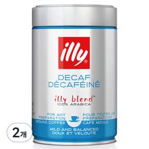 illy 意利咖啡 低咖啡因咖啡粉, 研磨咖啡, 250g, 2罐