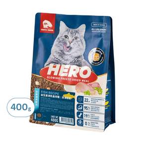 Hero MAMA 益生菌凍乾晶球糧 全齡貓, 深海鮭魚, 400g, 1包