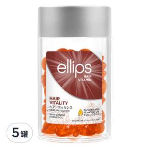 ellips 意立詩 摩洛哥護髮膠囊 深層滋養橘蜜果 50粒, 50ml, 5瓶