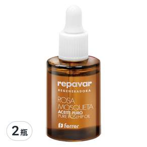 repavar 100%純玫瑰果油, 15ml, 2瓶