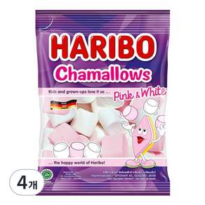 HARIBO 哈瑞寶 Shamalou 粉紅色和白色棉花糖, 150g, 4個