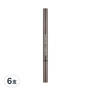 RiRe 五角鑽石自動眉筆 0.35g, 01 Gray Brown, 6支