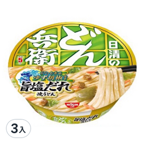 NISSIN 日清 咚兵衛 柚子胡椒炒烏龍碗麵, 107g, 3入