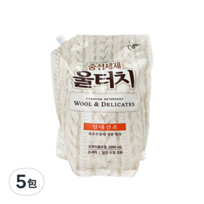 碧珍 WOOL TOUCH 洗衣精補充包, 1.3L, 5包