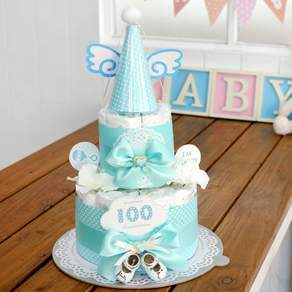 Baby Bakery 尿布蛋糕 慶祝100天款, Little Angel(藍色)