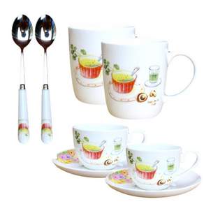 LKmade Bone China Garden Party Soup 下午茶時間餐具, 1組, 8入