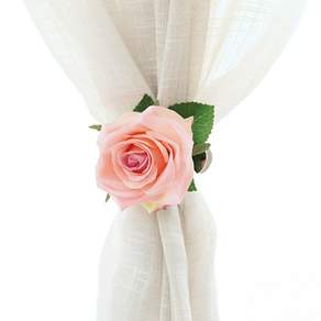 THE FLOWERMARKET 一朵玫瑰花窗簾夾, 粉色的, 1個