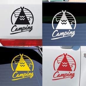 Creco Enjoy Camping標誌汽車貼紙, 白色的, 1個