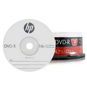 hp 16X 4.7GB DVD-R光碟 25入+光碟盒, 單品