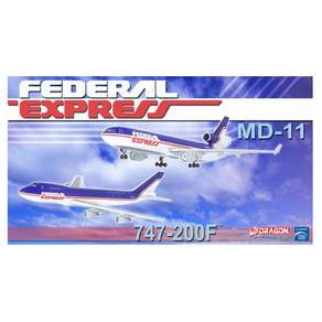 DRAGON FEDERAL EXPRESS 塑料模型客機 MD-11 + 747-200F, 1套