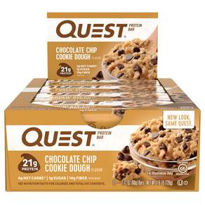 QUEST NUTRITION 蛋白棒 巧克力豆餅乾口味, 1盒, 12條