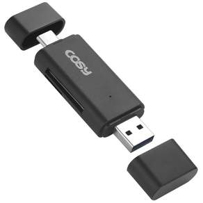 COSY Type C OTG USB3.0 PC兼用讀卡器, CR3331C, 黑色