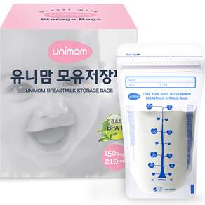 UNIMOM 母乳儲存袋 210ml, 150枚, 1盒