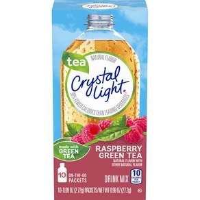 Crystal light 覆盆莓綠茶沖泡飲隨身包, 2.72g, 10入, 1盒