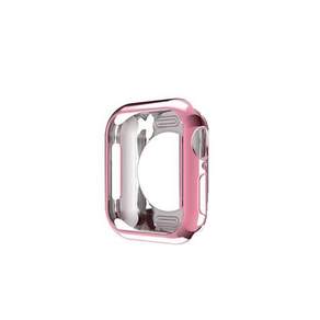 IEM PANDA Apple Watch金屬線條TPU全包覆保護殼 44mm, 粉色的, 1個