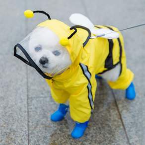 PASTEL PET 寵物連帽長袖雨衣, 蜜蜂