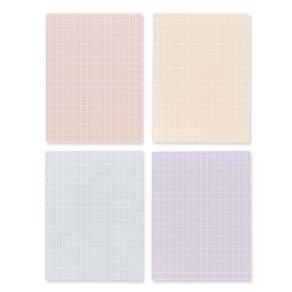 walgadaks Smoothies系列便條紙 4款組, Grid Peach+Grid Sand+Grid Mint+Grid Lilac, 1組