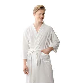 浴袍 M號, 白色的, 1個