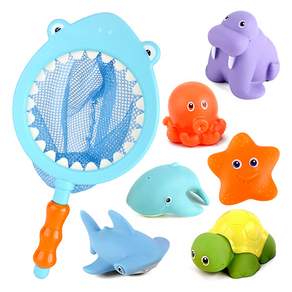 LET'S TOY 鯊魚海洋動物沐浴玩具 7入, 混色