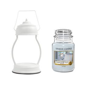 YANKEE CANDLE 蠟燭 L號+加熱式燭燈+燈泡組 2入, 溫暖（純白色），蠟燭（Arkham & Quiet Place）