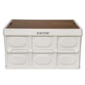 KINTON 露營折疊收納箱 L號 57L+桌板, 柚木 (MTI9)
