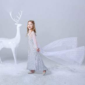 Elsa造型 亮片長袖連身裙