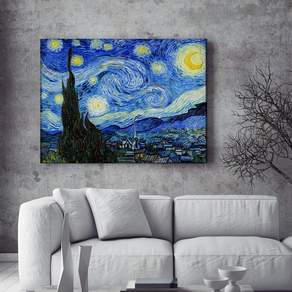 Vincent Van Gogh 星星閃耀的夜晚畫布相框