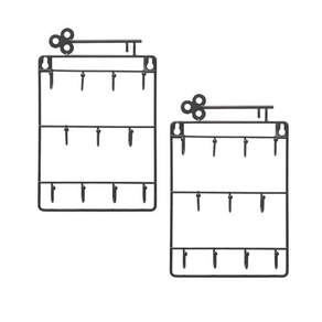 長方形多功能掛鉤鐵製掛勾 YT_RA1138, 黑色的, 2個