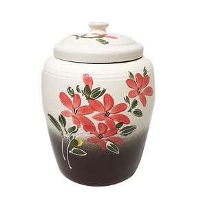 Ceramic Village Black Buncheong 米毒罐 12kg, 兩色杜鵑